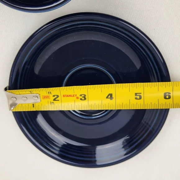 Fiesta Homer Laughlin Dark Blue Coffee/ Tea Mug Cup And Saucer Plate. - Picture 4 of 7